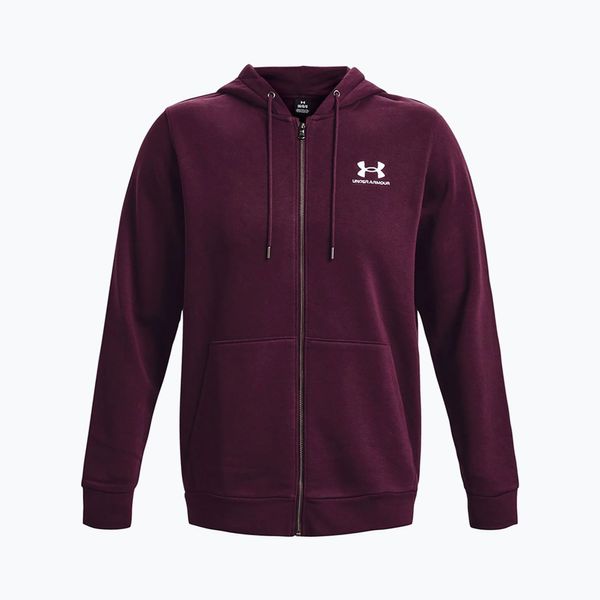 Under Armour Мъжки суитшърт Under Armour Essential Fleece Full Zip Hood за тренировки, бордо 1373881