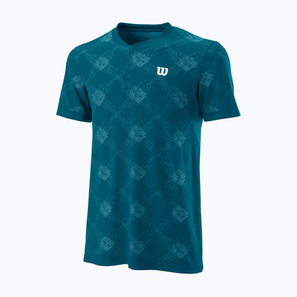Wilson Мъжка тениска за тенис Wilson PWR SMLS Henley III blue WRA804502