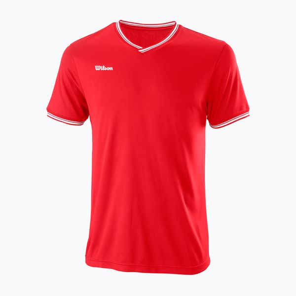 Wilson Мъжка тениска за тенис Wilson Team II High V-Neck Red WRA794103