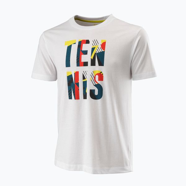Wilson Мъжки потник Wilson Stacked Tennis Tech Tee white WRA804801