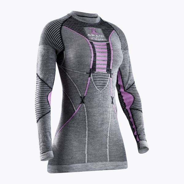 X-Bionic Дамска термо тениска X-Bionic Apani 4.0 Merino сиво/лилаво APWT06W19W