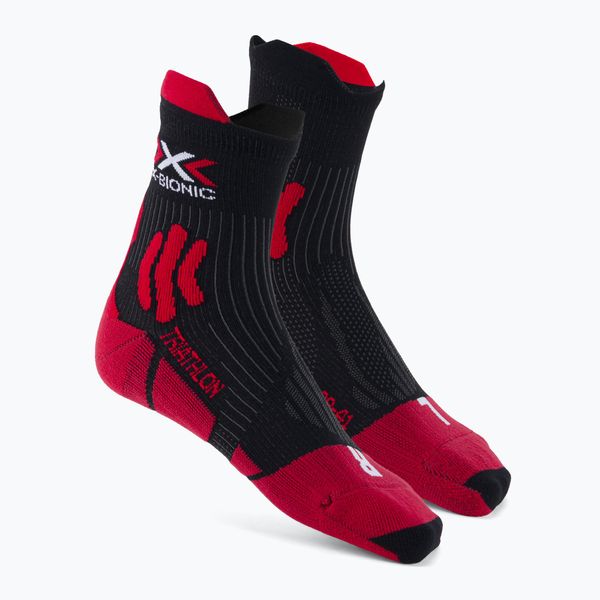 X-Bionic Мъжки чорапи за бягане X-Bionic Triathlon 4.0 Red/Black ND-IS01S21U-R018