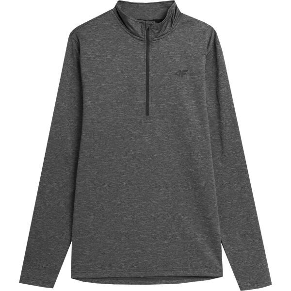 4F 4F BRUSHED UNDERWEAR 1/2 ZIP Мъжки суитшърт, тъмносиво, размер