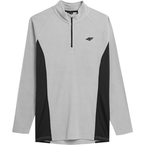 4F 4F FLEECE 1/2 ZIP Мъжки суитшърт от флийс, сиво, размер