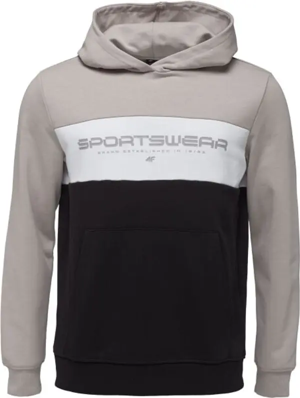 4F 4F SWEATSHIRT COLOR BLOCK Мъжки суитшърт, сиво, размер