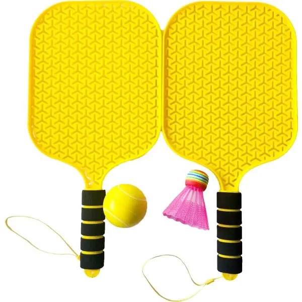 ADAR ADAR SET OF RACKETS WITH BALL AND SHUTTLECOCK Ракети с топче и перце, жълто, размер