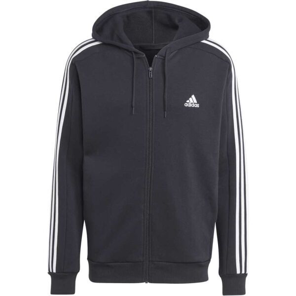 adidas adidas 3-STRIPES FULL-ZIP HOODIE Мъжки суитшърт, черно, размер