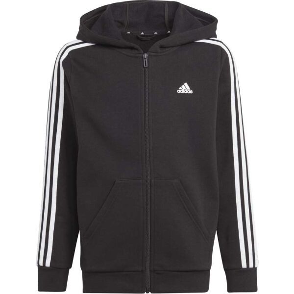 adidas adidas 3S FL FZ HOOD Детски суитшърт, черно, размер 176