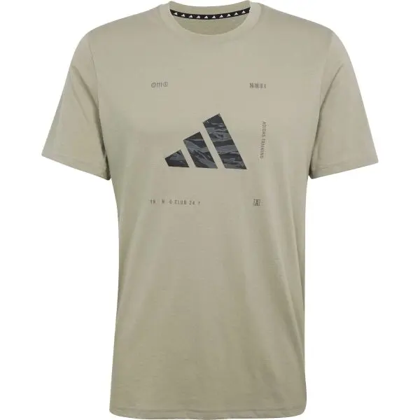 adidas adidas CAMO BADGE OF SPORT TEE Мъжка тениска, khaki, размер