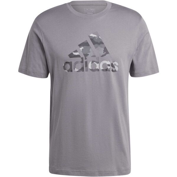 adidas adidas CAMO BADGE OF SPORT TEE Мъжка тениска, сиво, размер