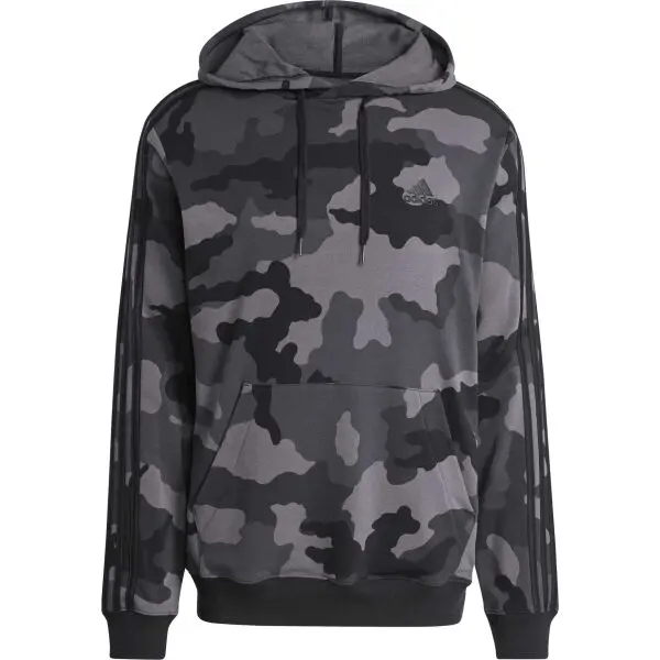 adidas adidas CAMO HOODIE Мъжки суитшърт, тъмносиво, размер