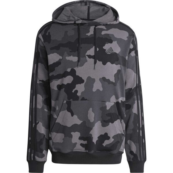 adidas adidas CAMO HOODIE Мъжки суитшърт, тъмносиво, размер