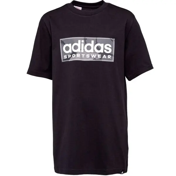 adidas adidas CAMO LINEAR TEE Тениска за момчета, черно, размер