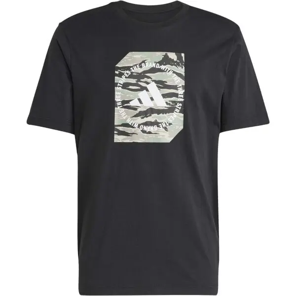 adidas adidas CAMO LOGO TEE Тениска за момчета, черно, размер