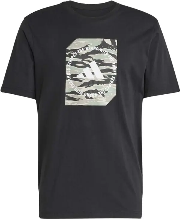 adidas adidas CAMO LOGO TEE Тениска за момчета, черно, размер