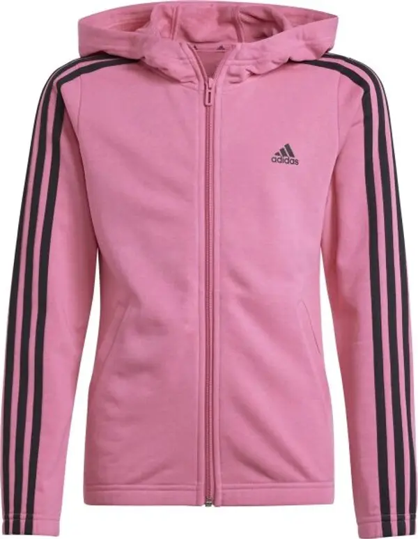 adidas adidas ESSENTIALS 3-STRIPES FULLZIP HOODIE Горнище за момичета, розово, размер