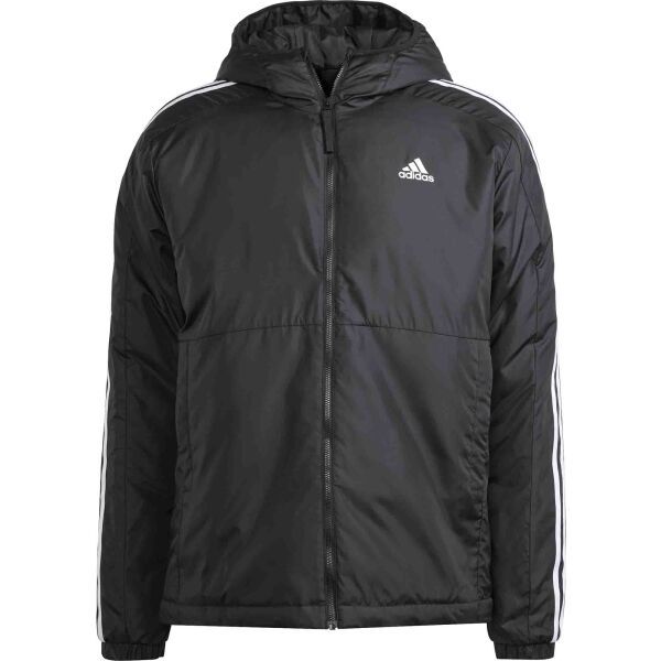 adidas adidas ESSENTIALS 3-STRIPES INSULATED HOODED Мъжко яке, черно, размер
