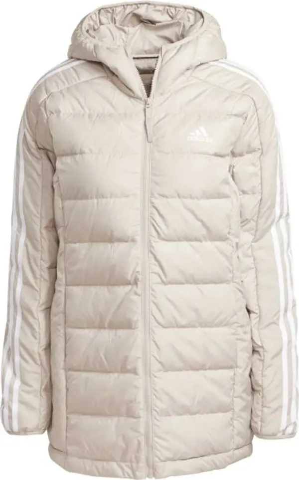 adidas adidas ESSENTIALS 3-STRIPES LIGHT DOWN HOODED Дамско яке вид парка, бежово, размер