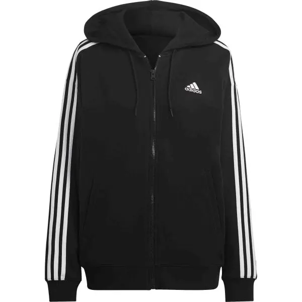 Adidas adidas ESSENTIALS 3-STRIPES OVERSIZED HOODIE Дамски суитшърт, черно, размер