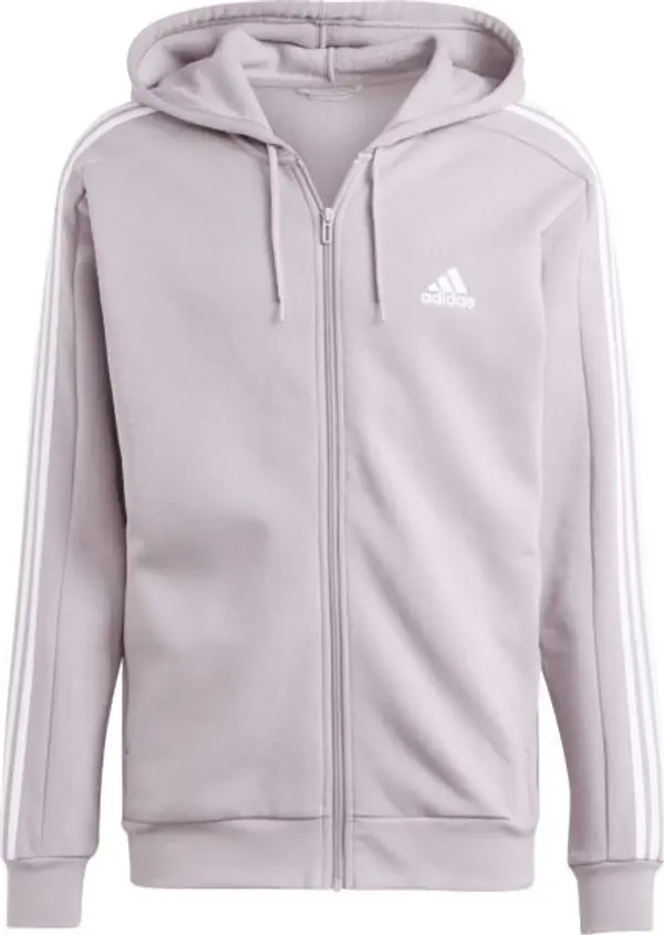 adidas adidas ESSENTIALS FLEECE 3-STRIPES FULL-ZIP HOODIE Мъжки суитшърт, розово, размер