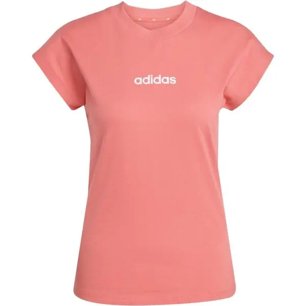 Adidas adidas ESSENTIALS LINEAR SINGLE Дамска тениска, цвят сьомга, размер