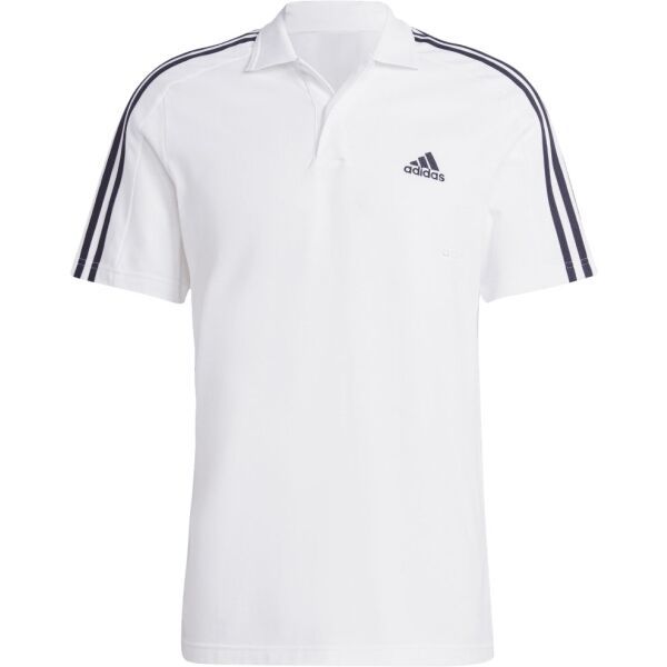 adidas adidas ESSENTIALS PIQUÉ EMBROIDERED SMALL LOGO 3-STRIPES POLO SHIRT Мъжка тениска с якичка, бяло, размер