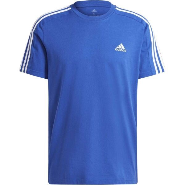 adidas adidas ESSENTIALS SINGLE JERSEY 3-STRIPES Мъжка тениска, синьо, размер