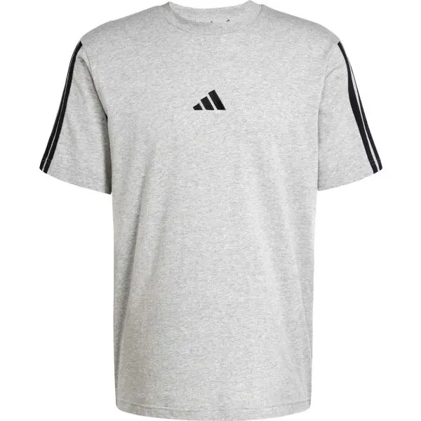 Adidas adidas ESSENTIALS SINGLE JERSEY 3-STRIPES Мъжка тениска, сиво, размер XXXL