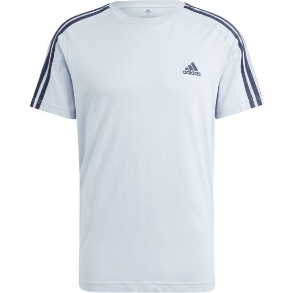 adidas adidas ESSENTIALS SINGLE JERSEY 3-STRIPES Мъжка тениска, светлосиньо, размер
