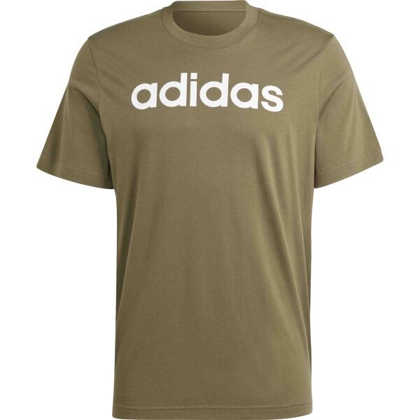 adidas adidas ESSENTIALS SINGLE JERSEY EMBROIDERED LOGO Мъжка тениска, khaki, размер