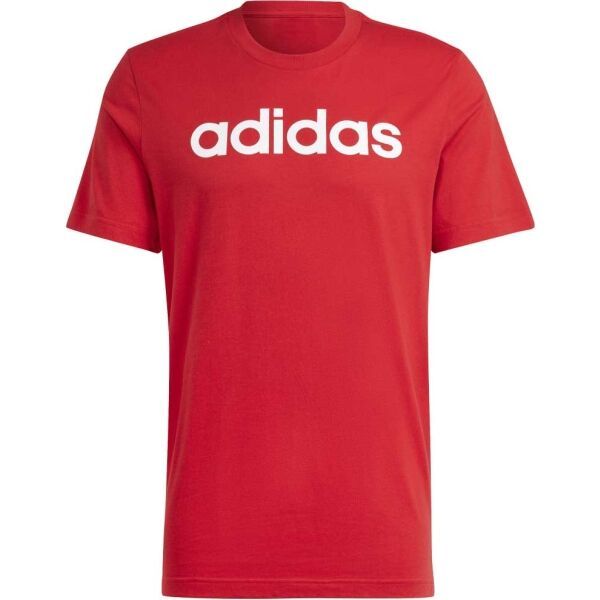 adidas adidas ESSENTIALS SINGLE JERSEY LINEAR Мъжка тениска, червено, размер