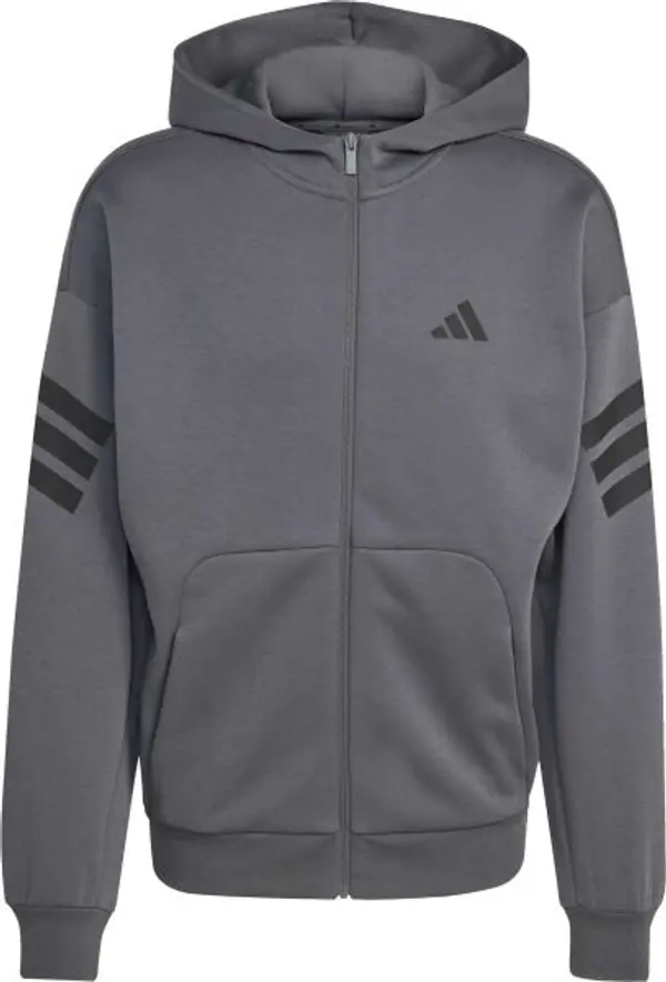 adidas adidas FI 3 STRIPES FULL ZIP HOODED M Мъжки суитшърт, тъмносиво, размер