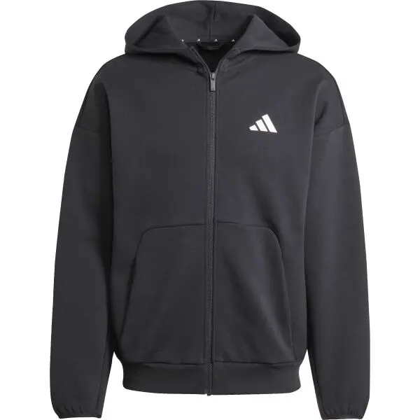 Adidas adidas FUTURE ICONS 3-STRIPES FULL ZIP HOODIE Мъжки суитшърт, черно, размер