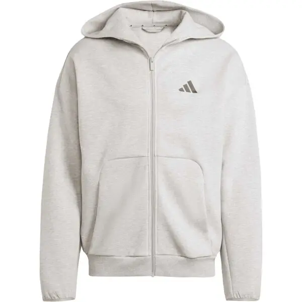 adidas adidas FUTURE ICONS 3-STRIPES FULL ZIP HOODIE Мъжки суитшърт, сиво, размер XXL