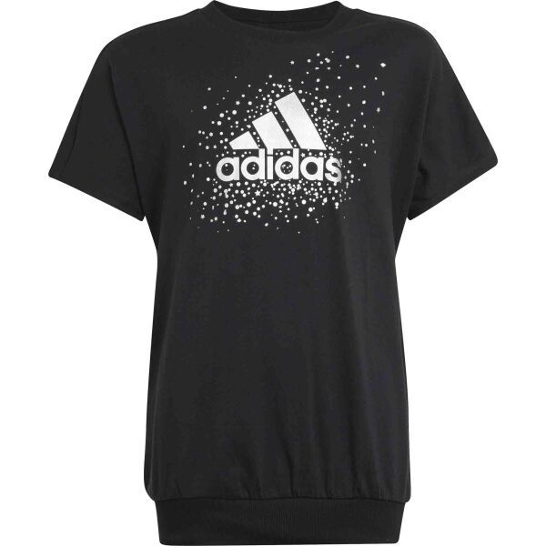 adidas adidas GLAM TEE Момичешка тениска, черно, размер
