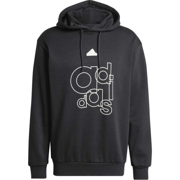 adidas adidas GRAPHIC PRINT FLEECE HOODIE Мъжки суитшърт, черно, размер