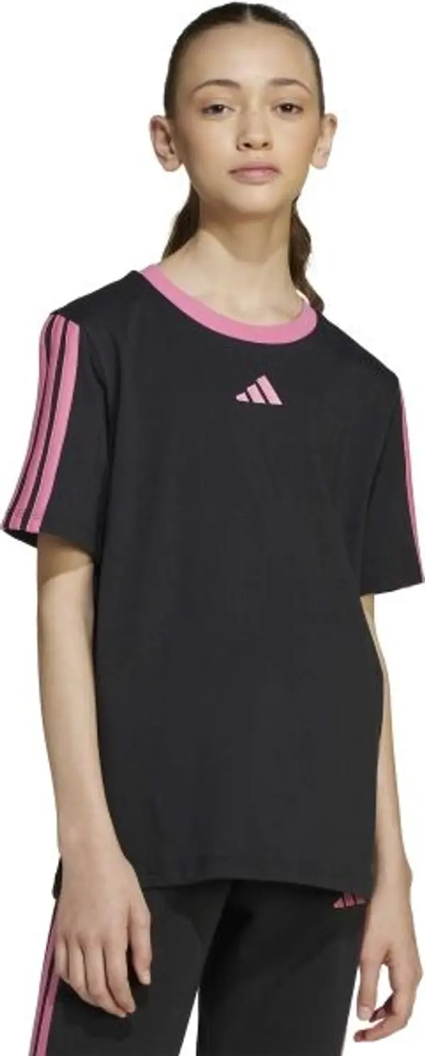 adidas adidas JG 3-STRIPES BF TEE Тениска за момичета, черно, размер