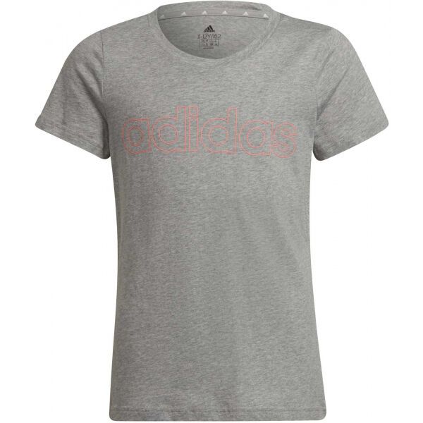 adidas adidas LIN T Тениска  за момичета, сиво, размер