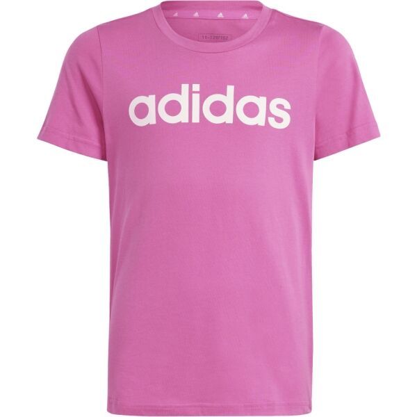 adidas adidas LINEAR LOGO TEE Тениска за момичета, розово, размер