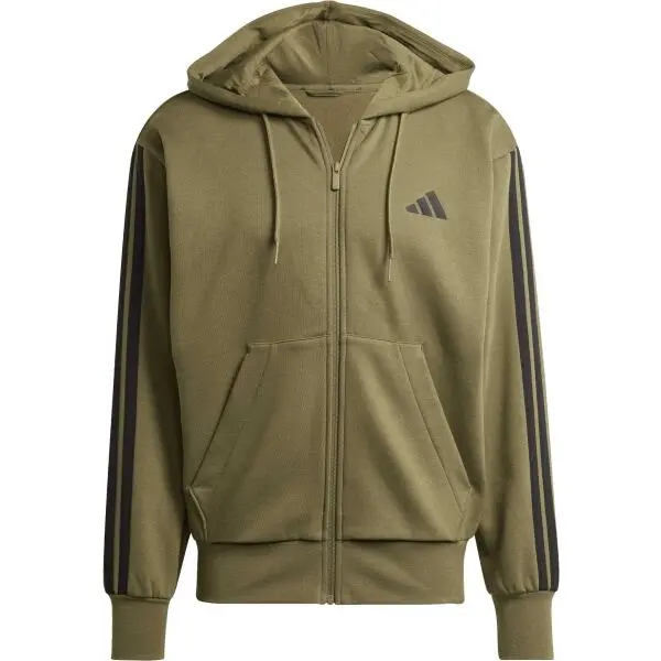 adidas adidas M 3 STRIPES FL FZ HD Мъжки суитшърт, khaki, размер
