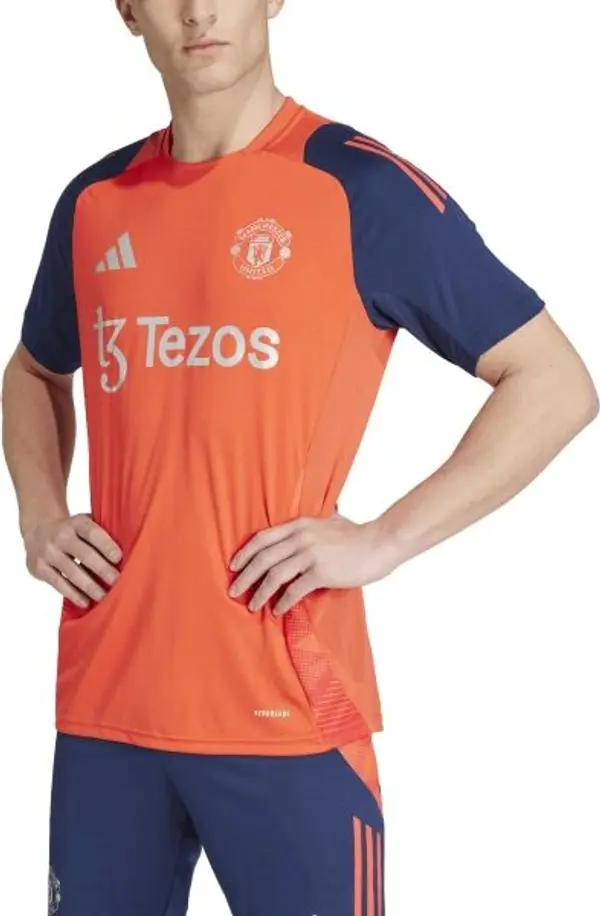 adidas adidas MANCHESTER UNITED FC TRAINING JERSEY Мъжка футболна фланелка, оранжево, размер