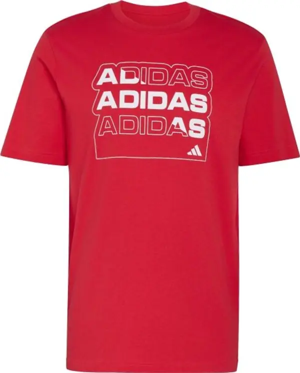 adidas adidas MULTI LINEAR TEE M Мъжка тениска, червено, размер