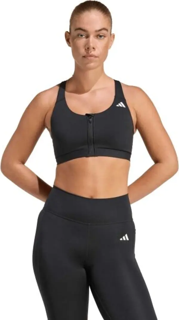 adidas adidas OPTIME ESSENTIALS ZIP MS Дамско спортно бюстие, черно, размер