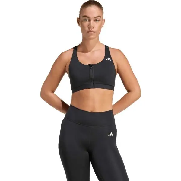 adidas adidas OPTIME ESSENTIALS ZIP MS Дамско спортно бюстие, черно, размер