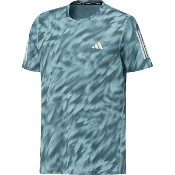 adidas adidas OWN THE RUN AOP TEE M Мъжка тениска за бягане, тюркоазено, размер