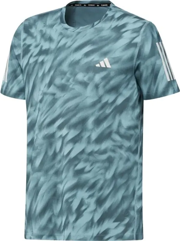 adidas adidas OWN THE RUN AOP TEE M Мъжка тениска за бягане, тюркоазено, размер