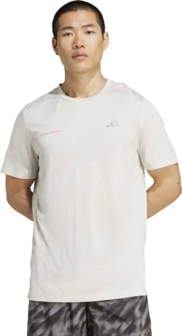adidas adidas OWN THE RUN MELANGE TEE M Мъжка спортна тениска, сиво, размер