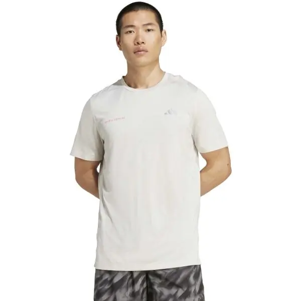 adidas adidas OWN THE RUN MELANGE TEE M Мъжка спортна тениска, сиво, размер XXL