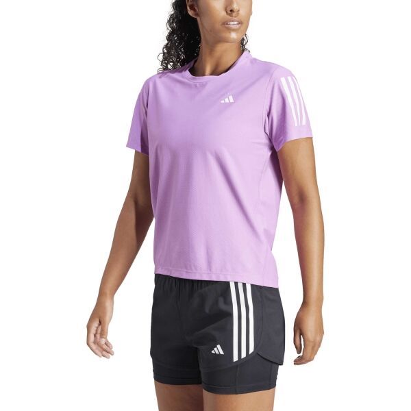 adidas adidas OWN THE RUN TEE Дамска блуза за бягане, лилаво, размер