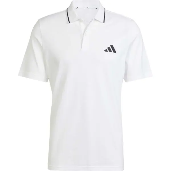 adidas adidas PIQUE POLO Мъжка тениска с якичка, бяло, размер XXL